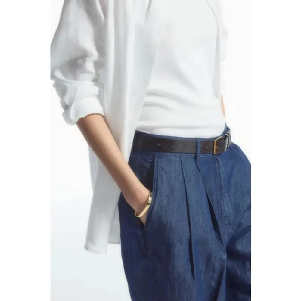 COS Wide Leg Pants Tailored Denim Trousers 2 Blue High Rise 1222522 NEW